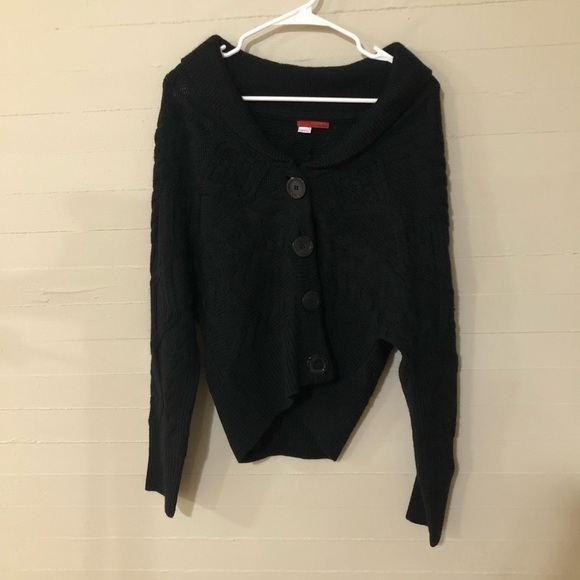 Tape Measure Wool Blend Button Front Cardigan SZ L - Picture 1 of 8